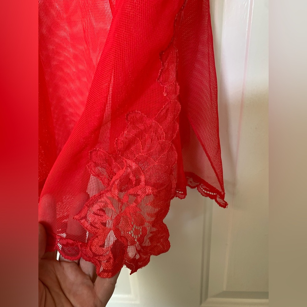Victoria's Secret Red Sheer With Lace Lingerie NWT 🌴 - Picture 3 of 9